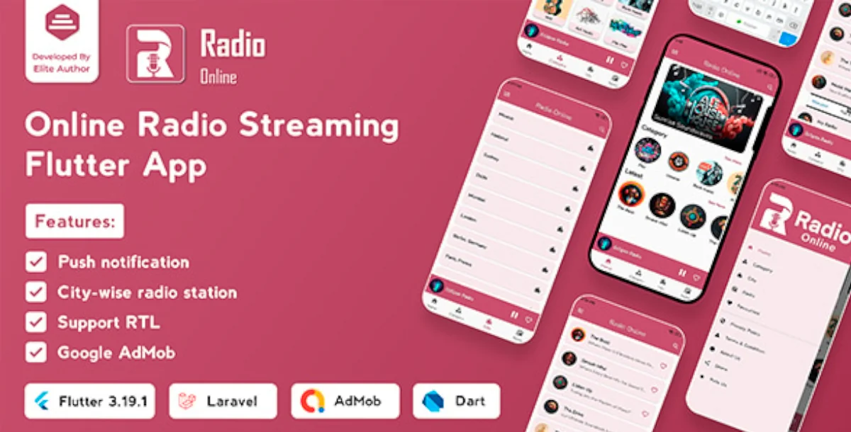 Radio Online - Flutter Full App - CodeCanyon Item for Sale