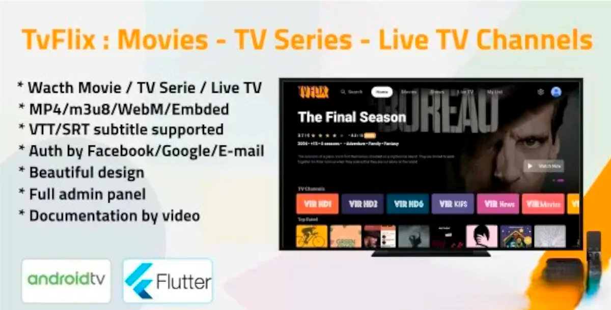 TvFlix - Movies - TV Series - Live TV Channels for Android TV v2.0