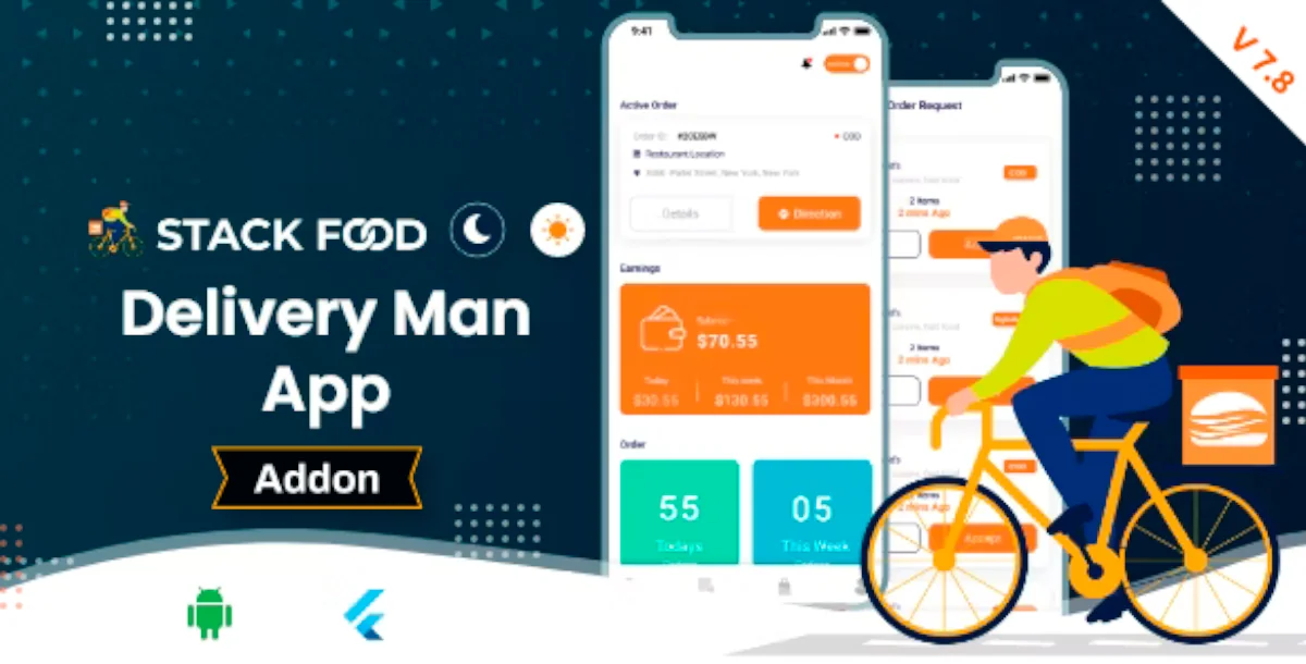 StackFood Multi Restaurant - Food Ordering Delivery Man App