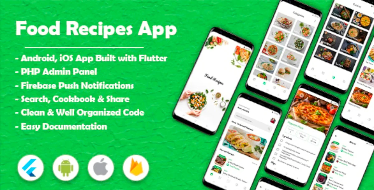 Food Recipes Flutter App (Android & iOS)