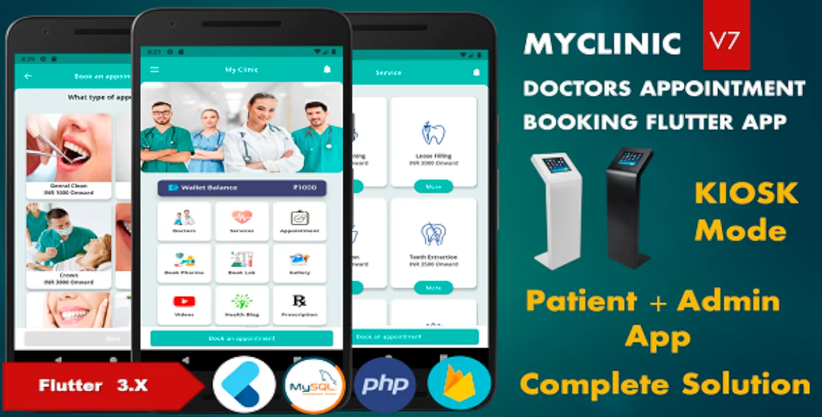 Hospital & Clinic Management | Doctor & Patient Appointment Booking | Pharmacy + Lab | Flutter | V7