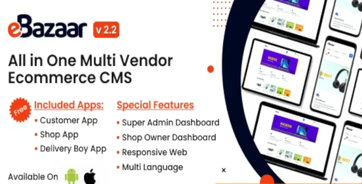 eBazaar - All In One Multi Vendor Ecommerce CMS