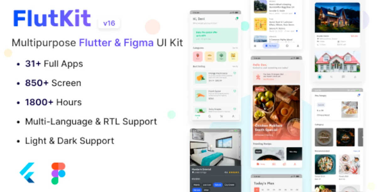 FlutKit - Flutter & Figma UI Kit