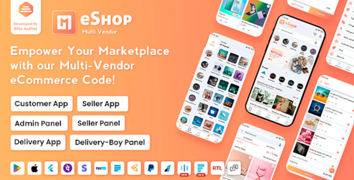 eShop - Multi Vendor eCommerce App & eCommerce Vendor Marketplace Flutter App