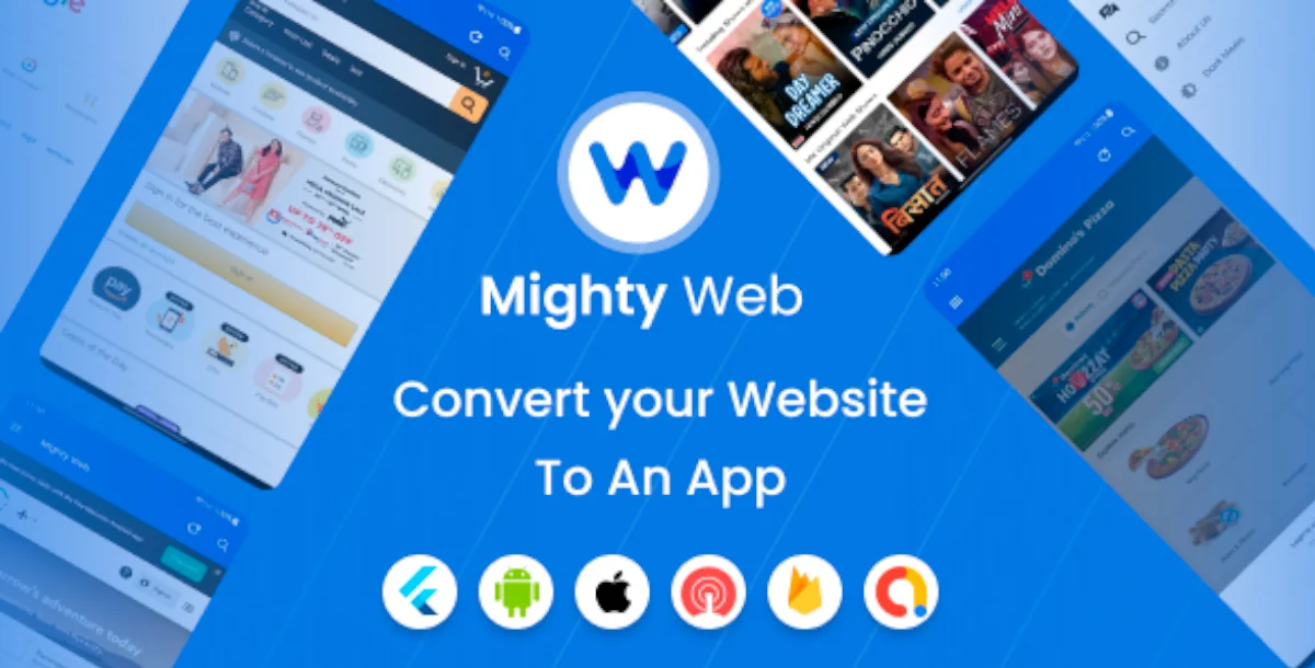 MightyWeb Webview Web to App Convertor(Flutter + Admin Panel)