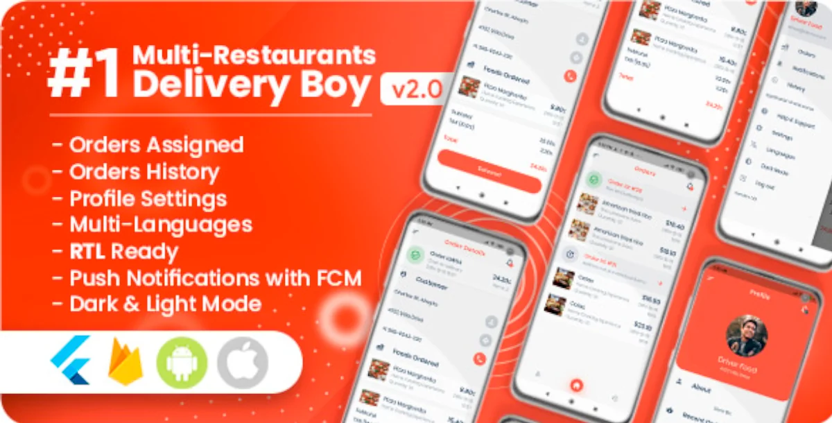 Delivery Boy For Multi-Restaurants Flutter App