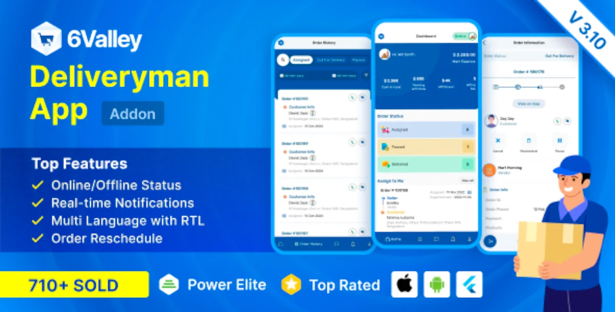 6Valley e-commerce - Delivery Man flutter app