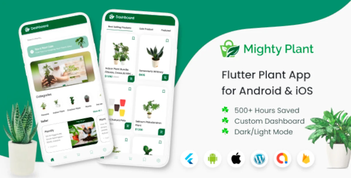 Mighty Plant Shop - Flutter Full App for Nurseries with WooCommerce backend