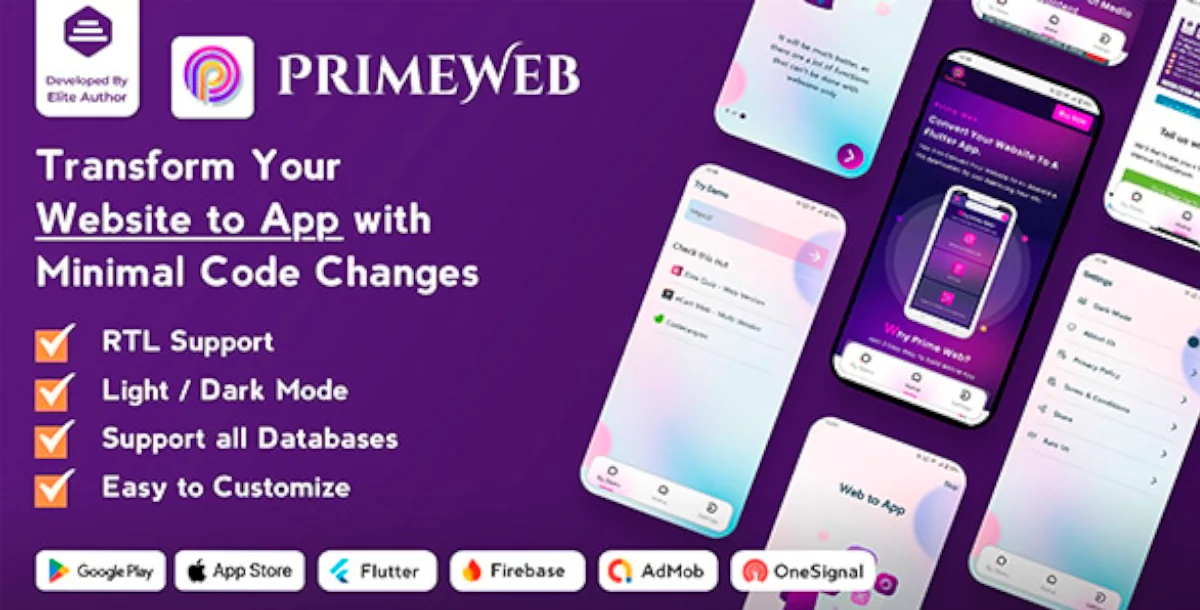 Prime Web - Convert Website to a Flutter App | Web View App | Web to App