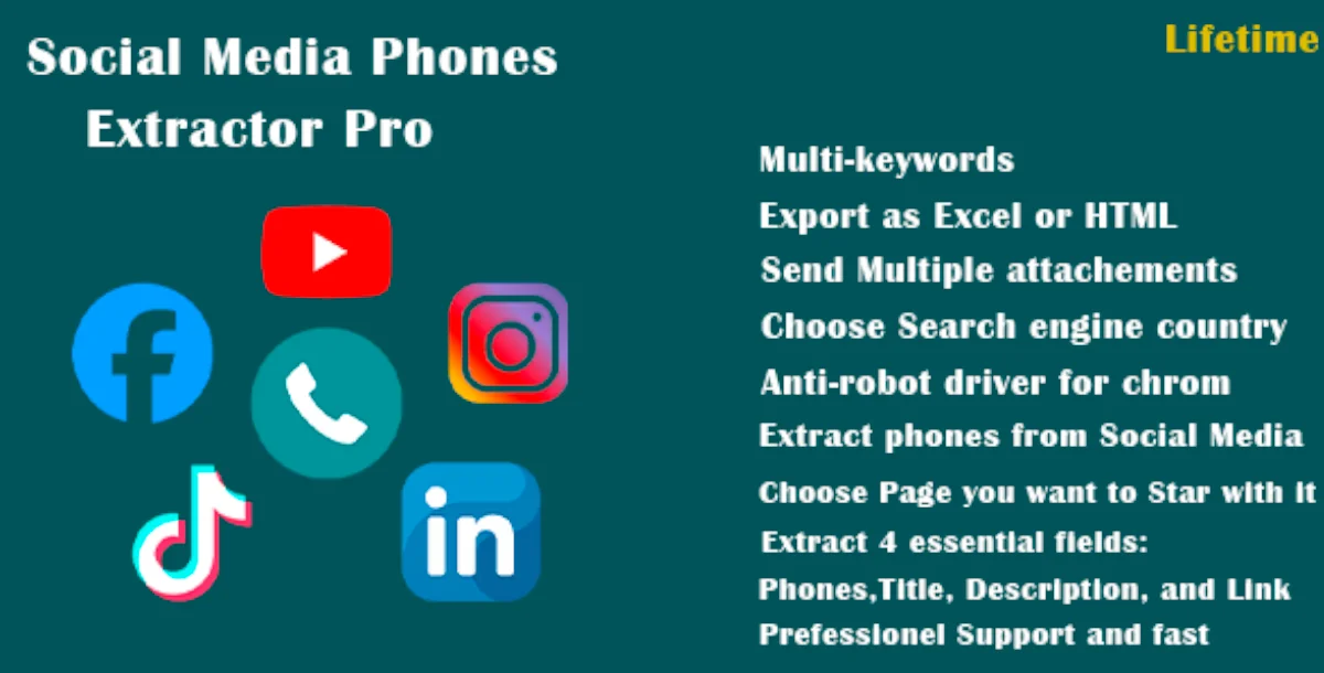 Social Media Phones Extractor Pro