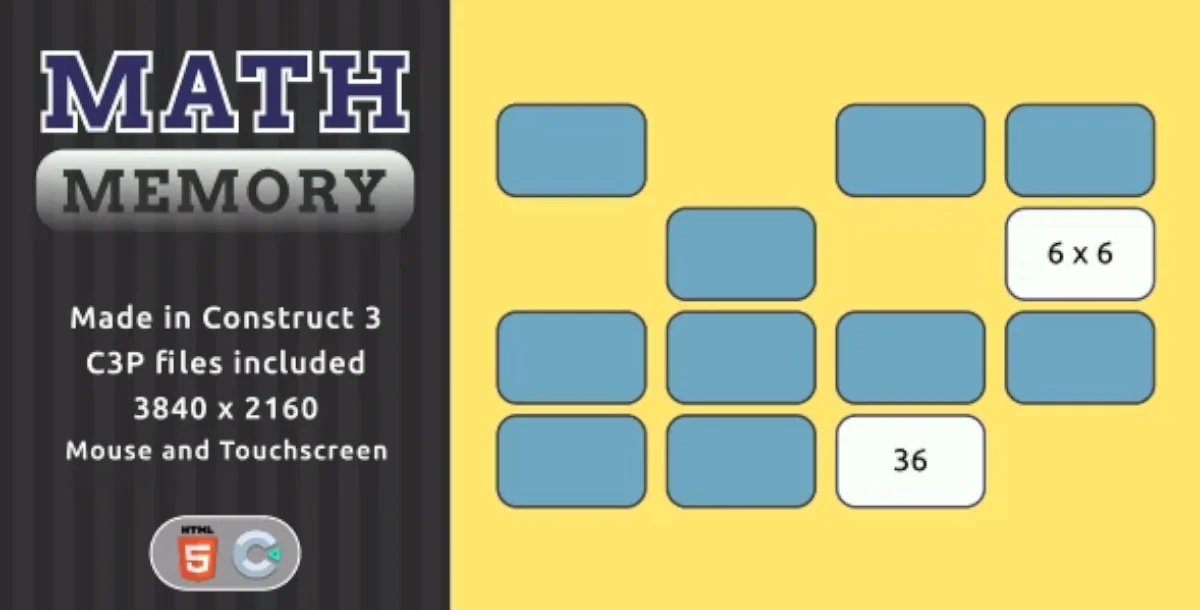 Math Memory - HTML5 Math game