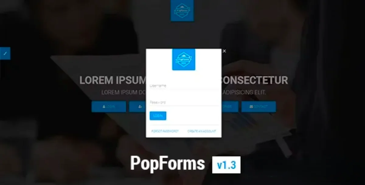 PopForms Material Design Responsive Bootstrap Modal Form Set