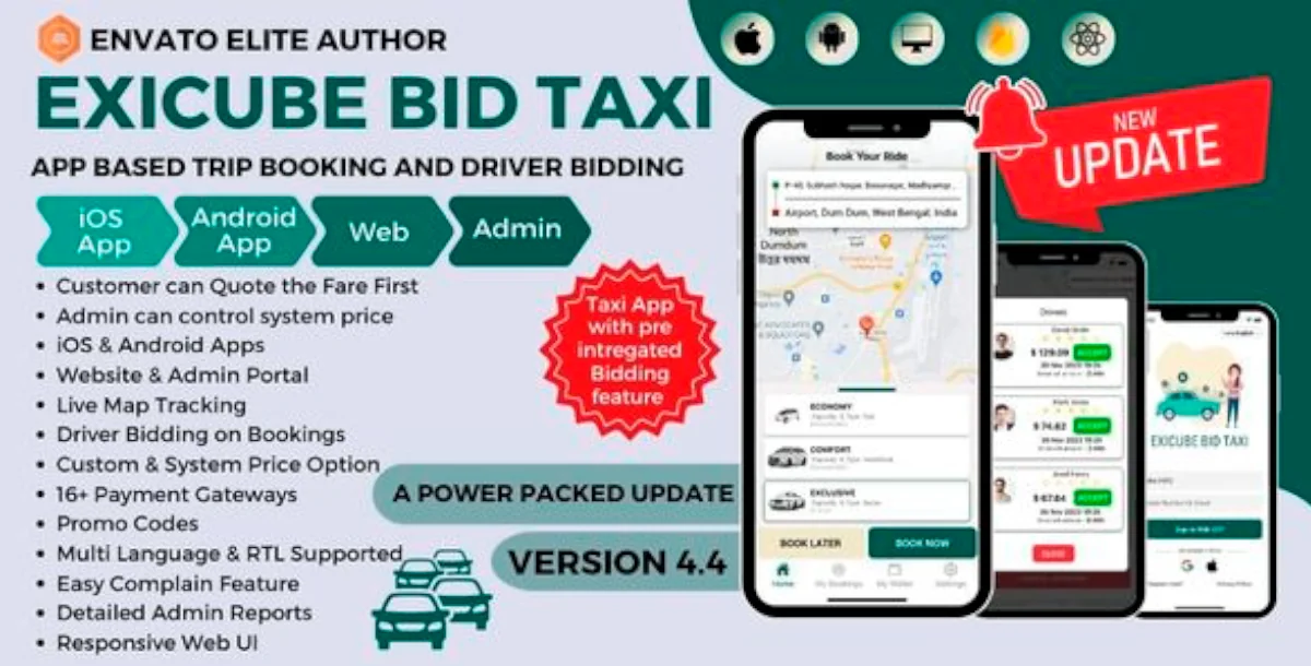 Exicube Bid Taxi App